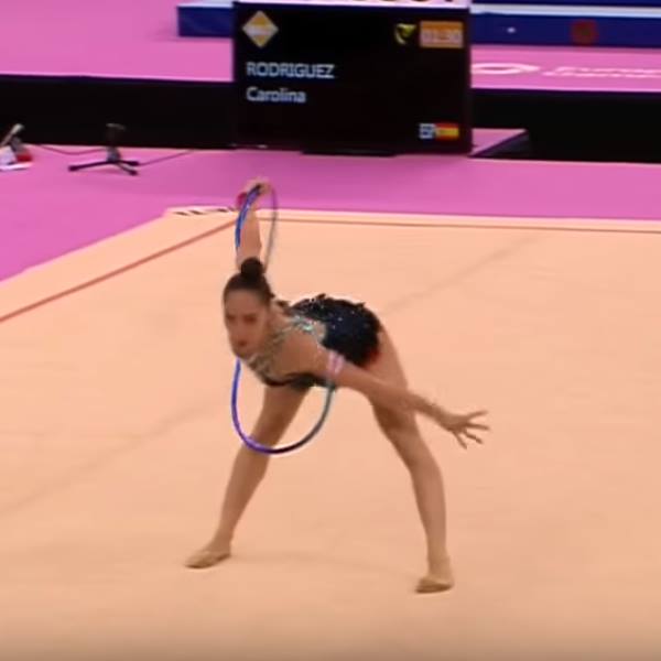 Salome Pazhava, from our article yesterday, bending her hoop.